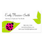 Pink Ladybug Mommy Cards, Horizontal Business Card Templates