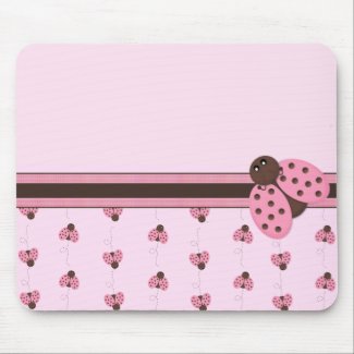 Pink Ladybug Mousepad mousepad