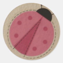 pink ladybug round stickers