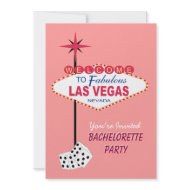 Pink Las Vegas Bachelorette Party Invitation invitation
