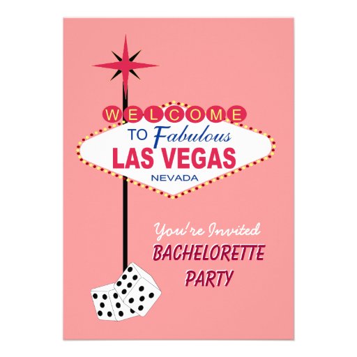 Pink Las Vegas Bachelorette Party Invitation (front side)