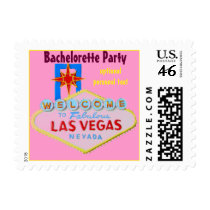 Pink Las Vegas Bachelorette Party Stamps