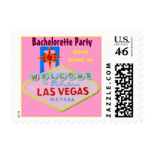 Pink Las Vegas Bachelorette Party Stamps