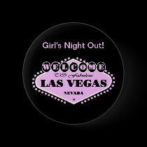 Pink Las Vegas Logo "Girl's Night Out!" Button buttons