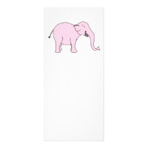 Pink Laughing Elephant. Personalized Rack Card