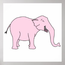 Pink Laughing Elephant. Posters