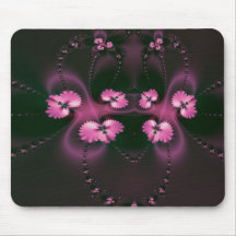 Pink Leaf Fractal Mousepad
