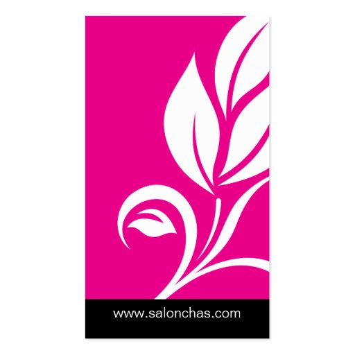 Pink Leaf Salon Spa Business Card (front side)