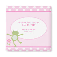 Pink Leap Frog Baby Shower Magnet Favor magnet