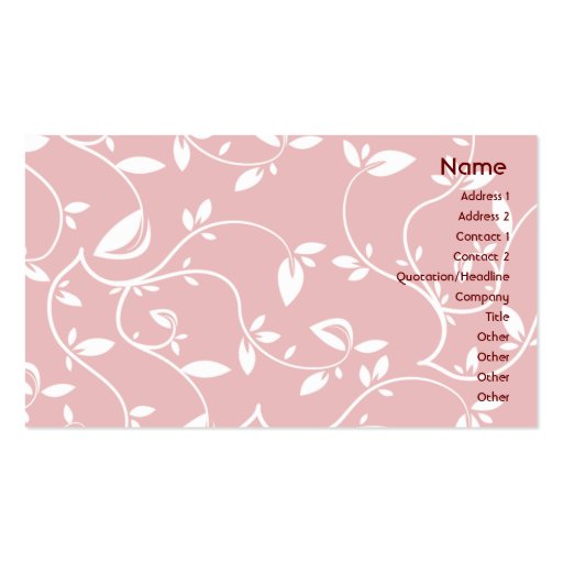 Pink Leaves - Business Business Card (front side)