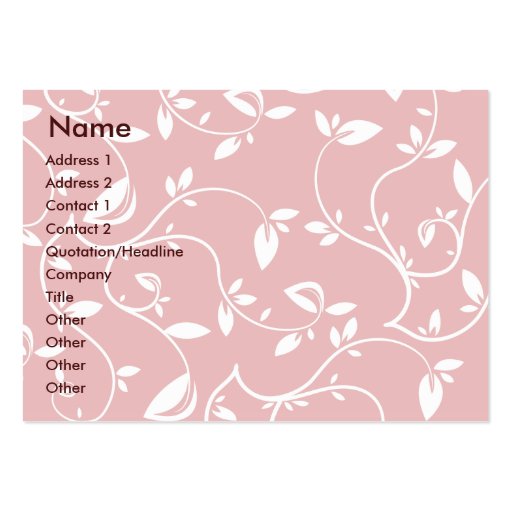 Pink Leaves - Chubby Business Card Template