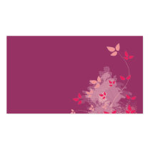Pink leaves, grunge design business cards