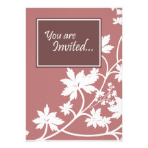 Pink Leaves Invitation