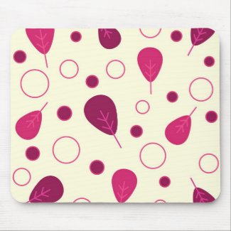 Pink leaves mousepad