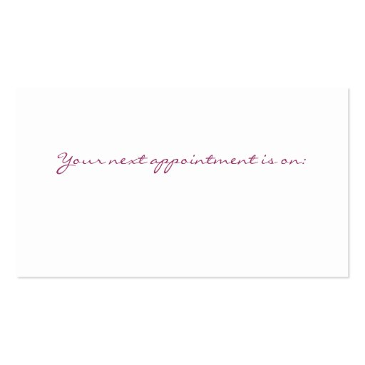 Pink Leaves Salon & Spa Manicure Business Card (back side)