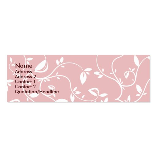 Pink Leaves - Skinny Business Cards