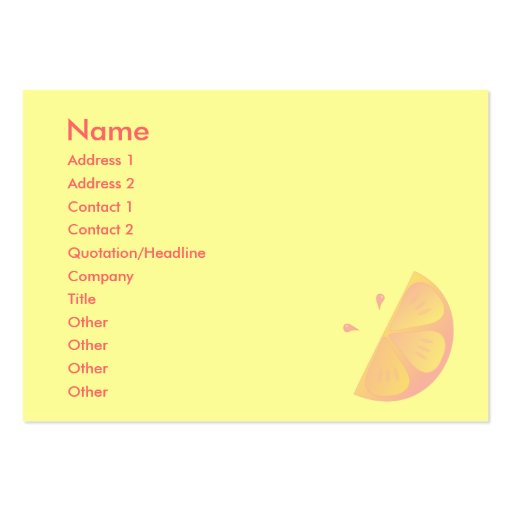 Pink Lemon Business Card Template (front side)