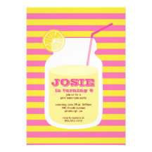 Pink Lemonade Birthday Party Invitation
