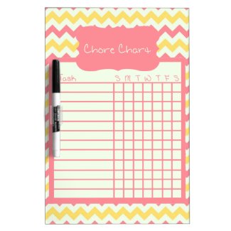 Pink Lemonade Chevron Chore Chart