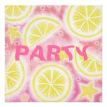 Pink Lemonade 'lemons' party invitation square