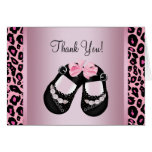 Pink Leopard Baby Shower Thank You Greeting Card