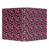 Pink Leopard 3 Ring Binders