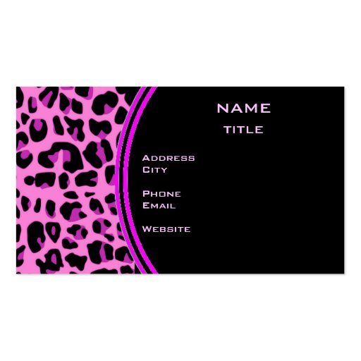 Pink Leopard Business Card (front side)