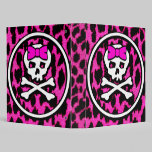 Pink Leopard Girly Skull binders