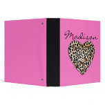 Pink Leopard Heart binders