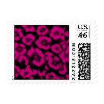Pink Leopard Postage Stamps stamps
