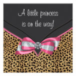 Pink Leopard Princess Baby Shower Personalized Invitation