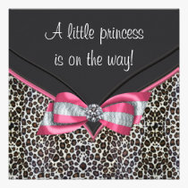 Pink Leopard Princess Baby Shower Invitations invitations