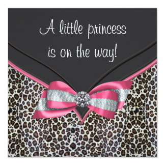 Pink Leopard Baby Shower Invitations & Announcements | Zazzle