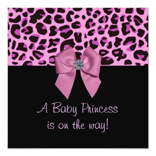 Pink Leopard Print Baby Shower Card | Zazzle