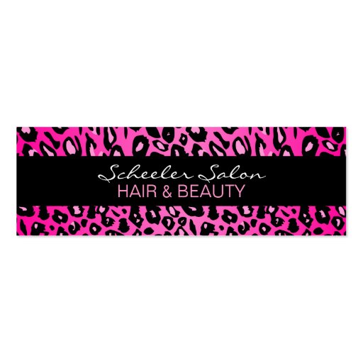 Pink Leopard Print - Custom Skinny Business Card
