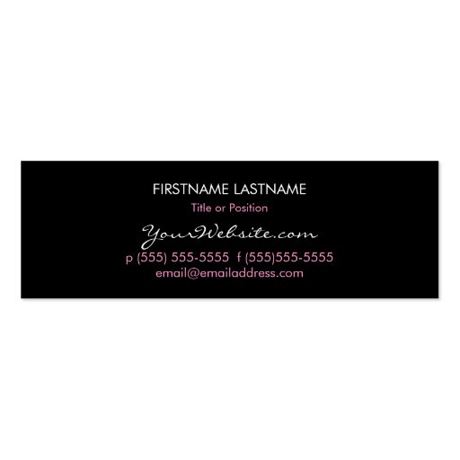 Pink Leopard Print - Custom Skinny Business Card (back side)