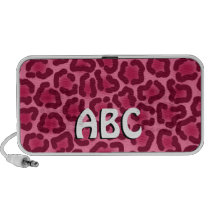 Pink Leopard Print Initials Doodle Speaker speakers