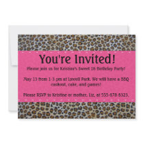 Pink leopard print invitation by marlanaleigh Pink leopard print invitation