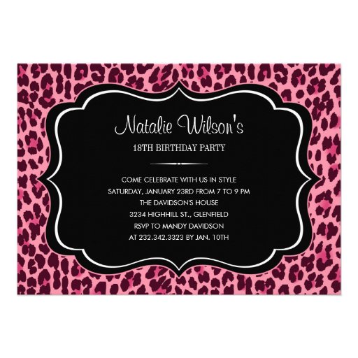 Pink Leopard Print Invitations