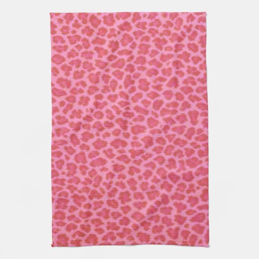 Pink Leopard Print Kitchen Towel from Zazzle.
