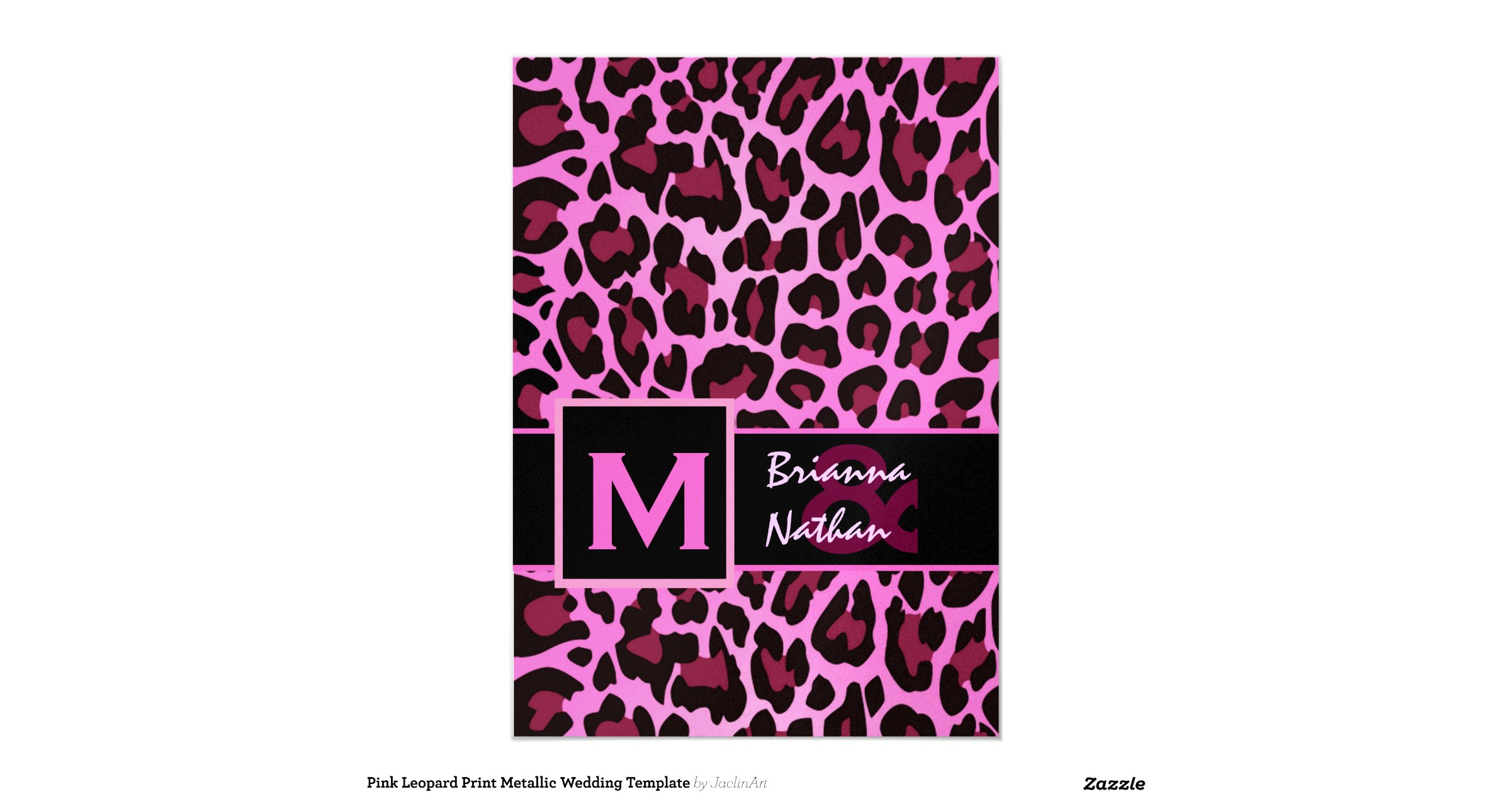 pink_leopard_print_metallic_wedding_template_5x7_paper_invitation_card