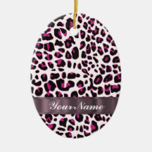 Pink leopard print ornament