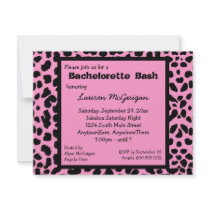 Pink Leopard Print Party Invitation