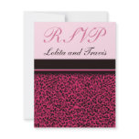Pink Leopard Print RSVP Cards Custom Invite