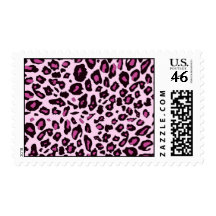 Pink leopard print stamps