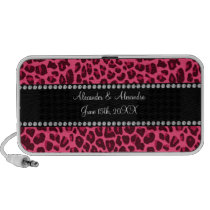 Pink leopard print wedding favors iPhone speakers