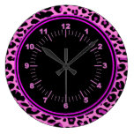 Pink Leopard Round Wall Clock