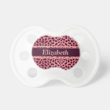 Pink Leopard Skin Pattern Baby Pacifier