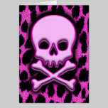 Pink Leopard Skull Card cards