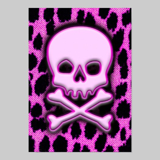 Pink Leopard Skull posters